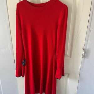 Tory Burch Red Bell Sleeve Sheath Dress